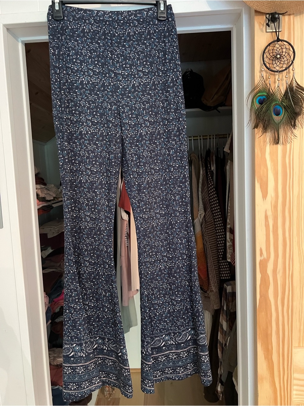 NATURAL LIFE Navy Floral Waistband with Light Heathered Blue Lining